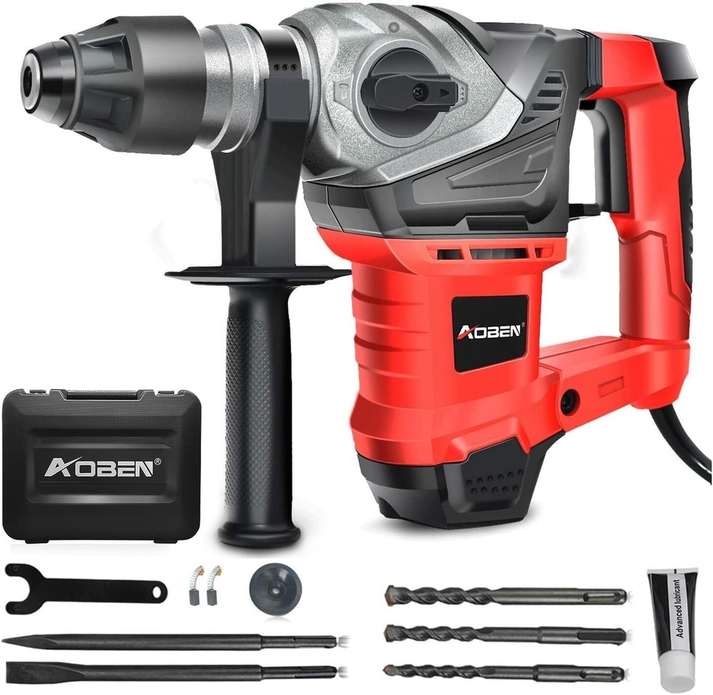 Corded 13 Amp Rotary Hammer - Efficient Demolition with Comprehensive Tool Kit