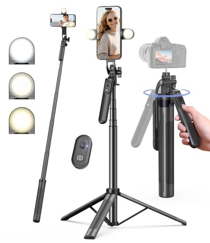71" iPhone Tripod with Light - Lighted Tripod for iPhone
