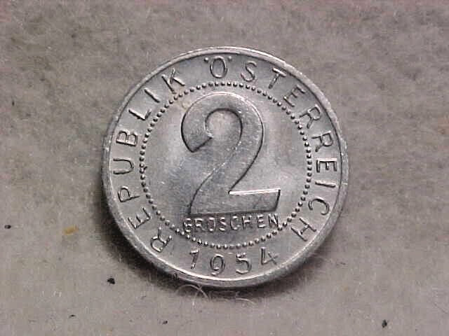 1954 Austria 2 Groschen Uncirculated Coin