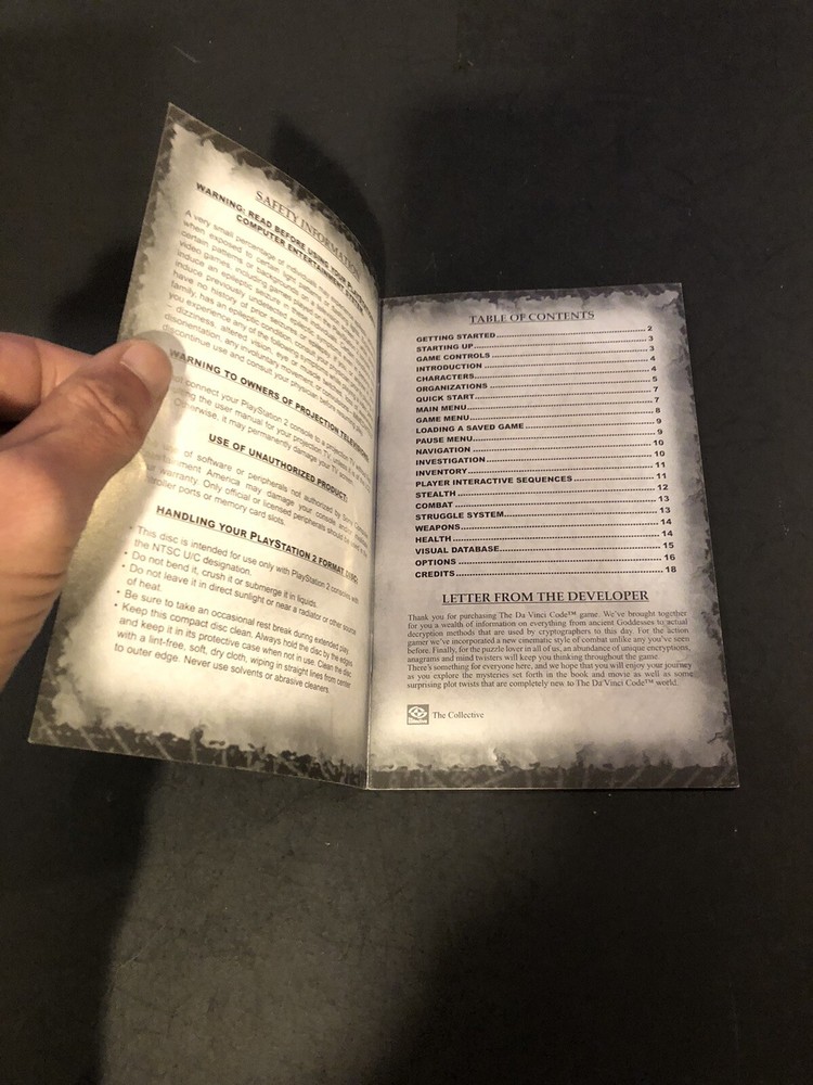 da vinci code ps2 Manual Only