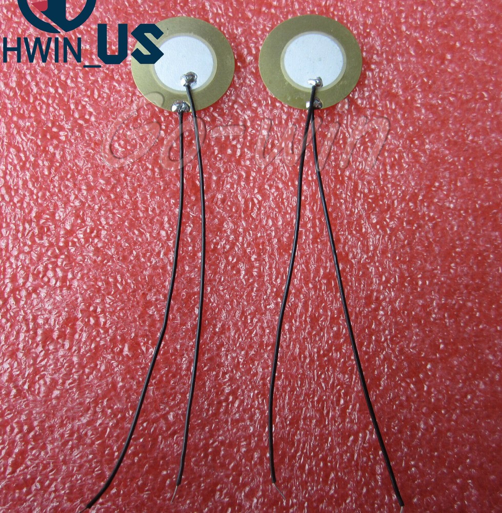 10PCS 18mm Piezo Elements Sounder Sensor Trigger Drum Disc + wire copper L3US