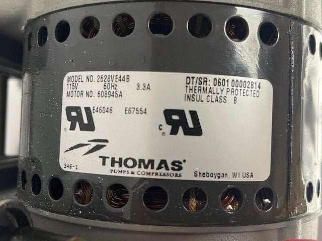 Thomas Vacuum Compressor Pump MODEL 2628VE44B, TESTED GOOD