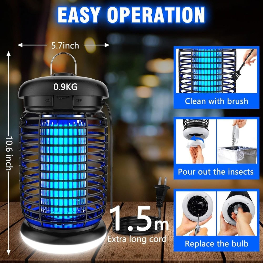 Endbug Bug Zapper, Zapper Outdoor Indoor with LED Light, Medium, 2 in 1