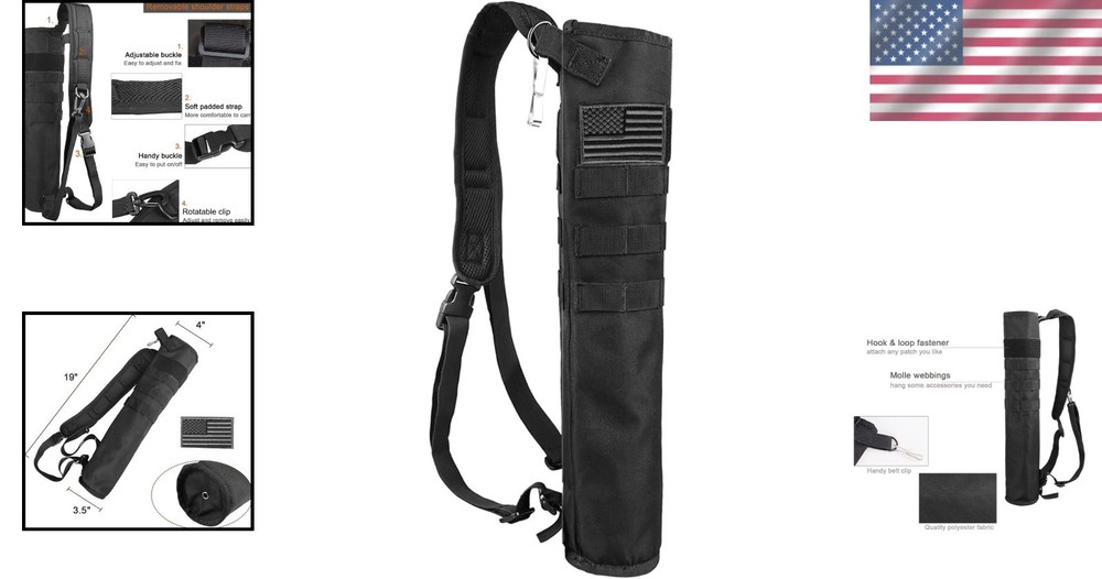 Lightweight Archery Quiver - Foldable Dual-Use Hip/Back Bag with Molle System