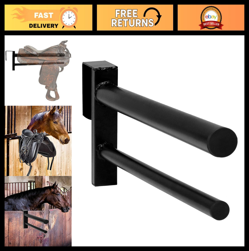Removable Double Saddle Rack - PVC Coated, Adjustable, Durable, One Size - Black