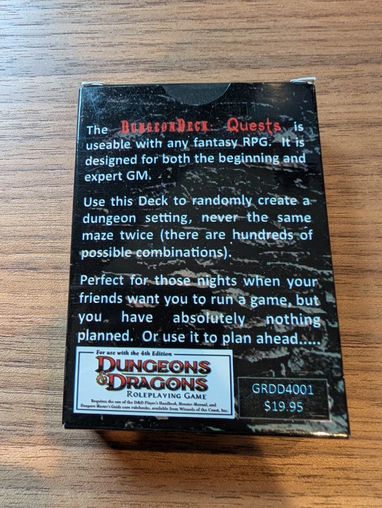 Dungeon Deck: The original 30-second Dungeon Creator! (RPG Supplement,Card Deck)