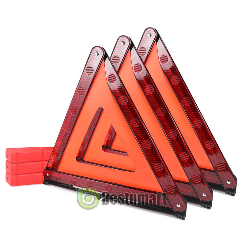 17-inch 3 Pack Warning Triangle DOT Approved Reflective Warning Road Safety