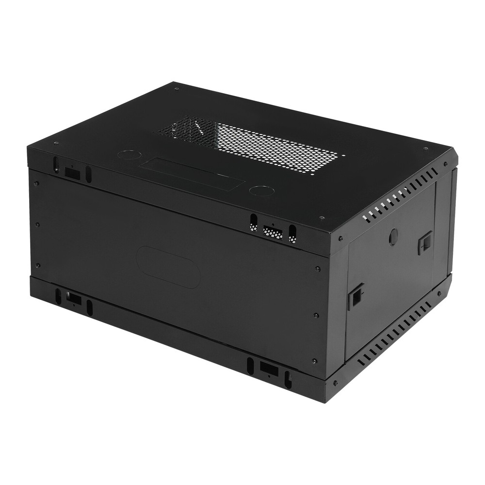 4U Wall Mount Network Server Cabinet, Locking Glass Door, Removable Side Panels