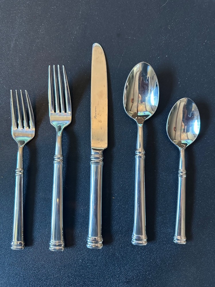 RICCI ARGENTIERI BRAMASOLE 5-PC PLACE SETTING FLATWARE SET STAINLESS STEEL