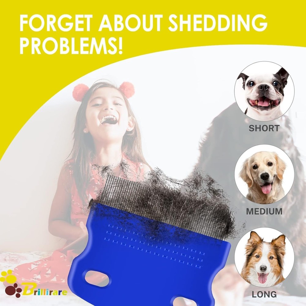6 Pack Dog & Cat Grooming Combs – Flea Lice Remover, Double-Sided Tool