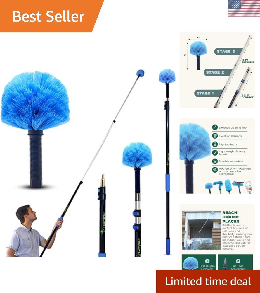 Durable Telescoping Cobweb Duster – Effortlessly Clean High Ceilings & Corners