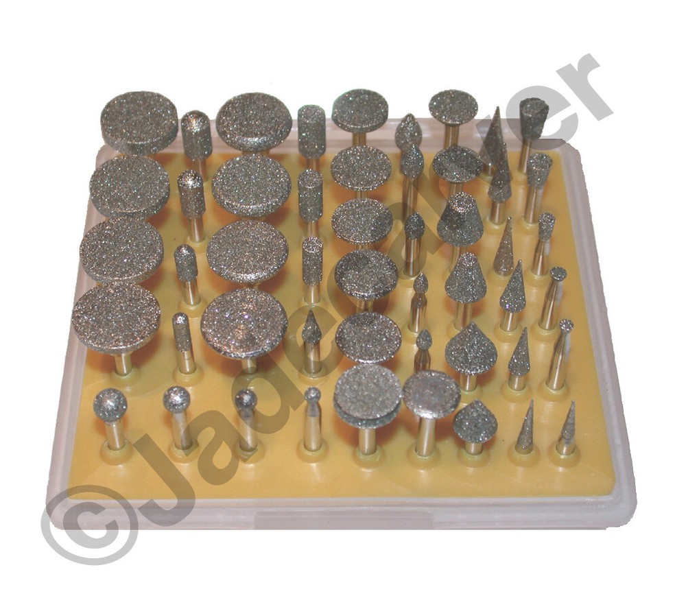 50pc Large Head Diamond Burr Set, 36 grit