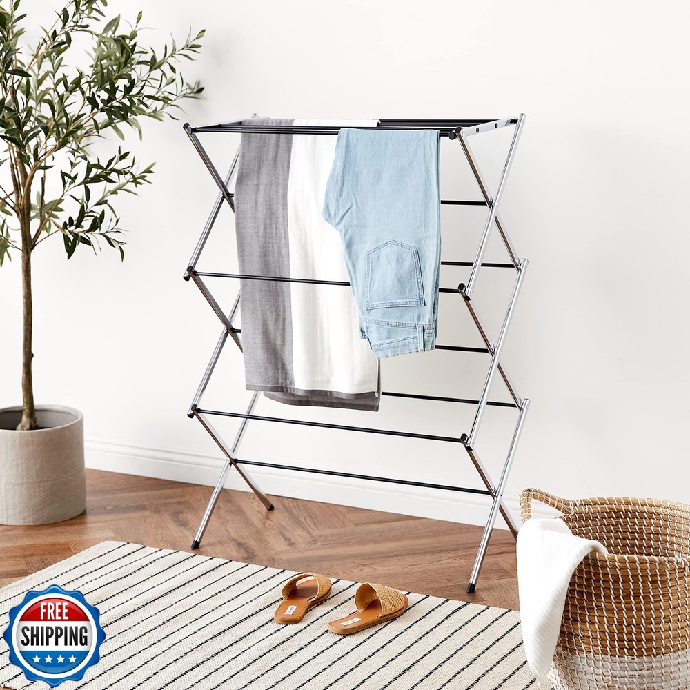Amazon Basics Foldable Portable Laundry Drying Rack for Indoor Air Drying Clo