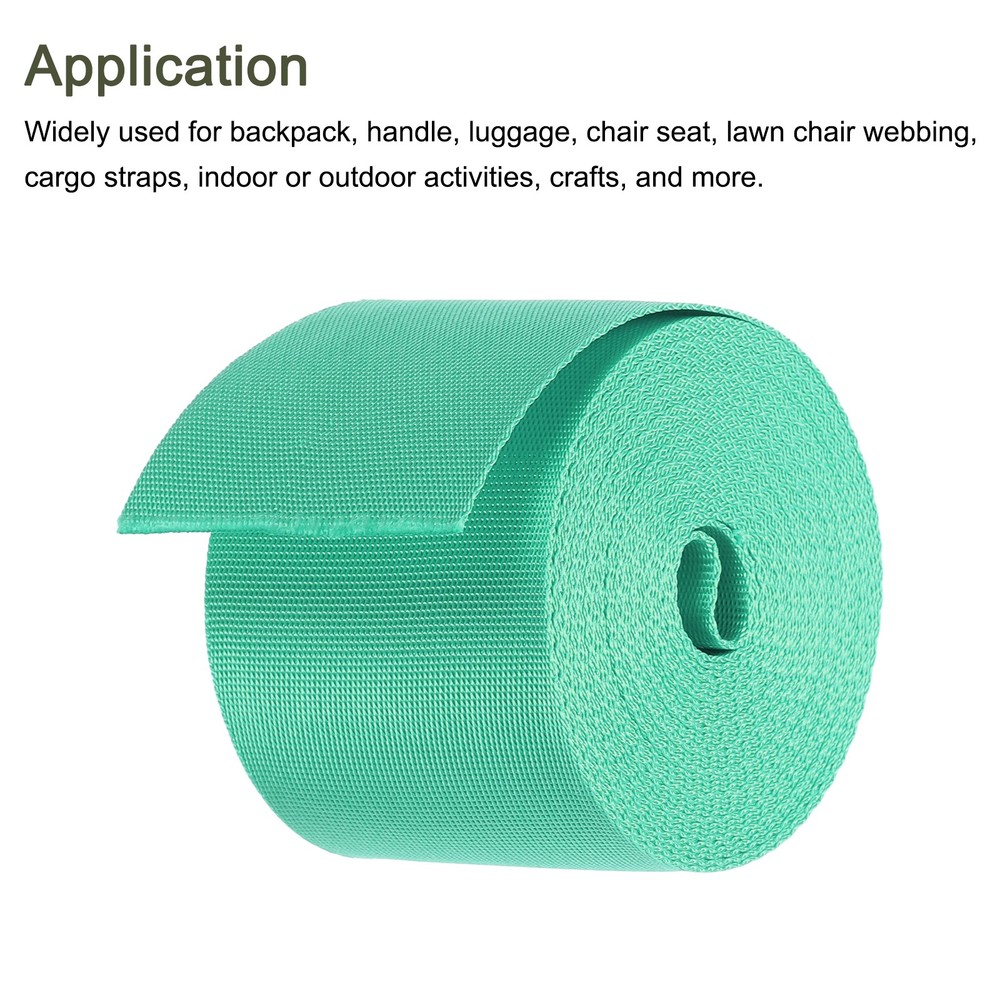 Flat Nylon Webbing Strap 2 Inch 5 Yards Tea Green for Backpack