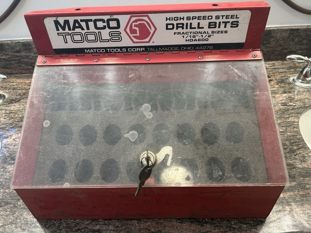 Matco drillbit box side box original key toolbox