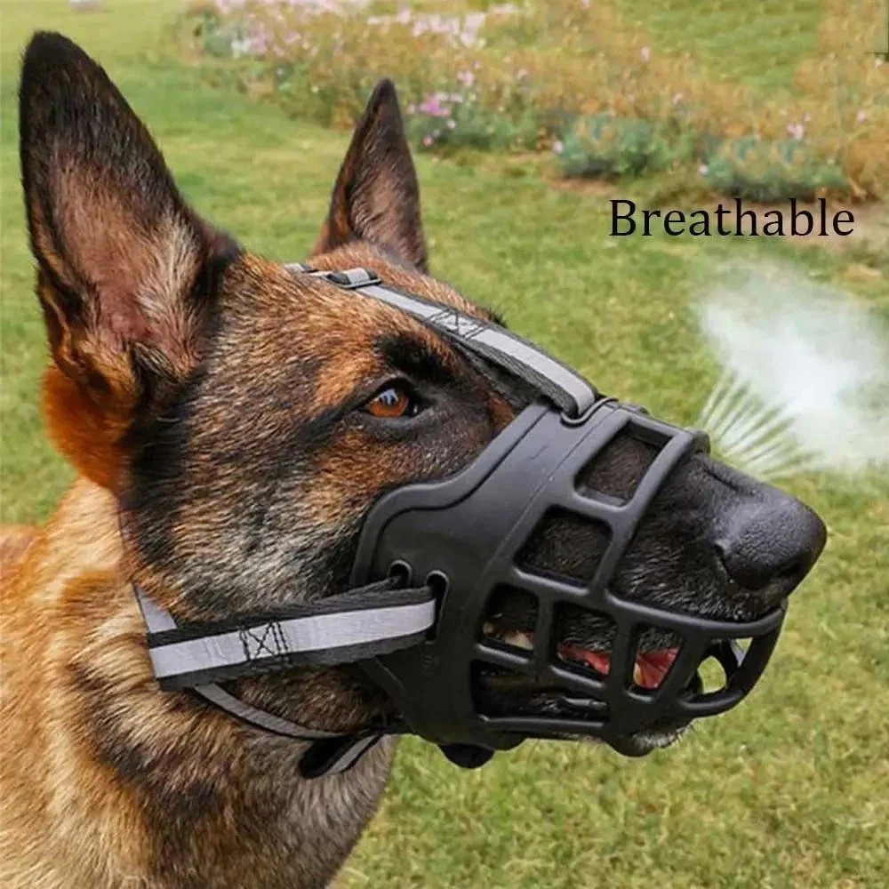 Large Pet Dog Basket Muzzle Mouth Cover Adjustable NoBarking Anti Bite Biting