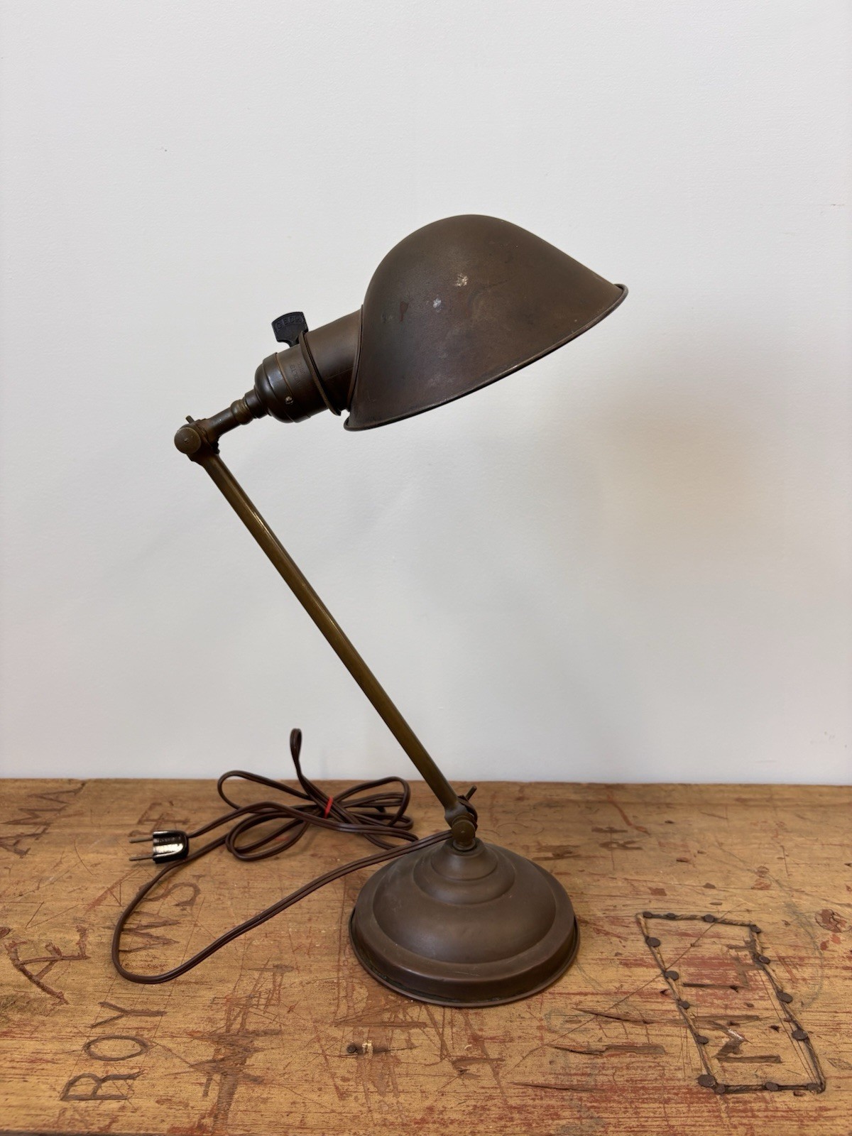 Antique Articulated Brass Faries Desk Lamp