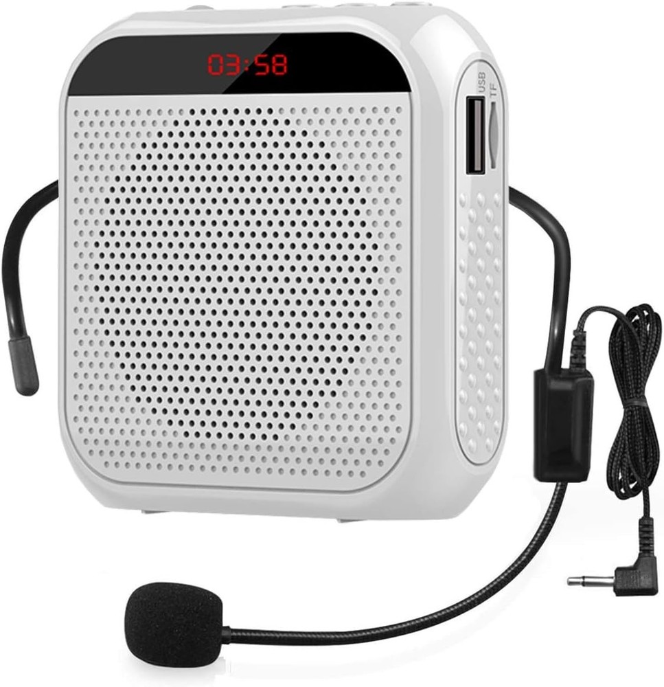 Portable Voice Amplifier with Wired Microphone Headset Rechargeable PA System...