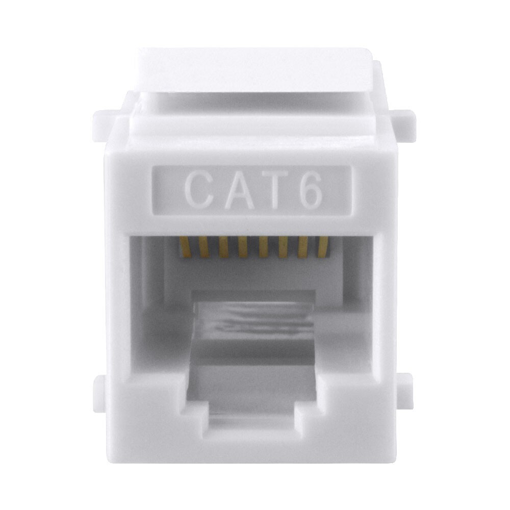 Construct Pro Cat6 Keystone Pass-Through Coupler Jack Insert (White)