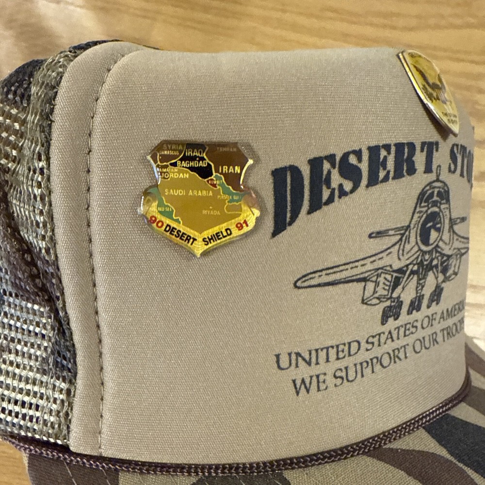 Operation Desert Storm Camo Cap/Hat Snapback with 3 Pins