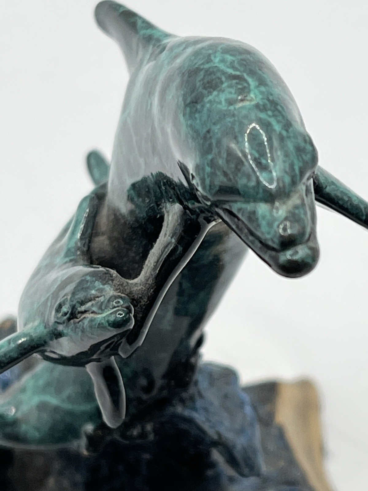 Joseph Francis Quillan "Babies Breath" Bronze Dolphin Sculpture Signed Ltd Ed