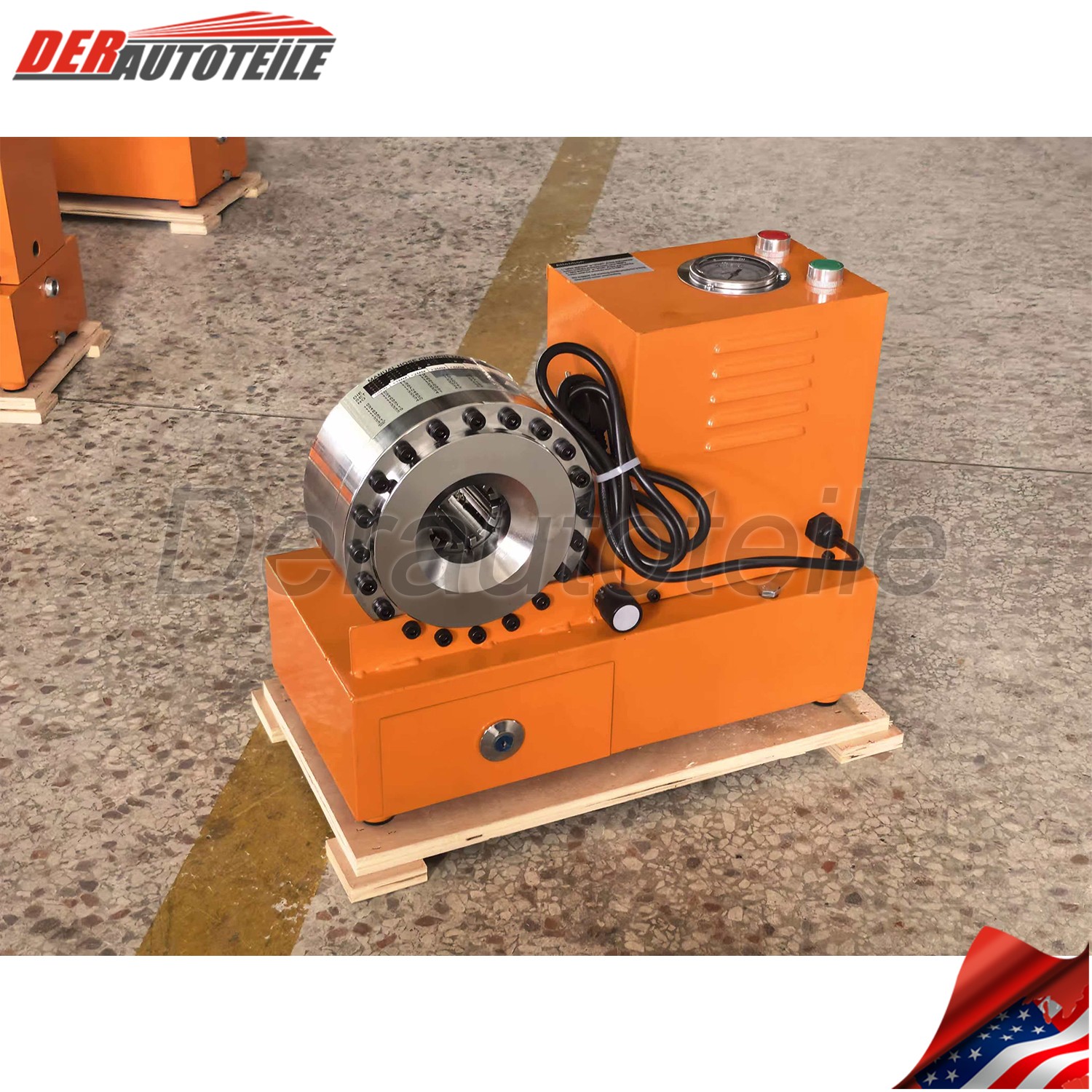 Electric Hydraulic Hose Crimper Tool with 9 Dies 110V Crimping Kit for AC & Auto