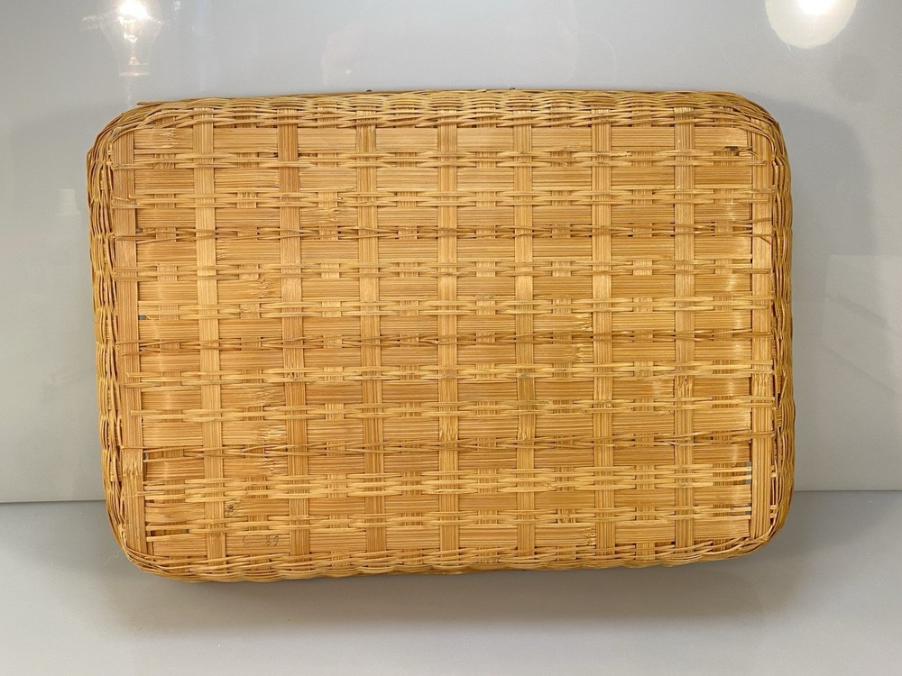 Rustic Farmhouse Rectangular Woven Bread/Serving Basket 14.75”x10.25”x2.5”