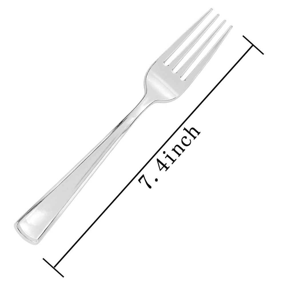 Silver Plastic Forks: 18 Pack
