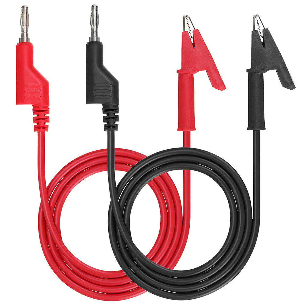 Multimeter Banana Plug to Crocodile Alligator Clip Test Probe, 2PCS 4Mm Stackabl