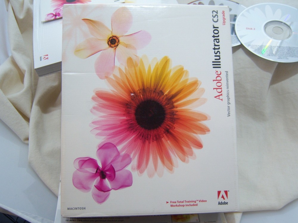 ADOBE ILLUSTRATOR CS2 UPGRADE 2 DISCS Macintosh w Serial Number