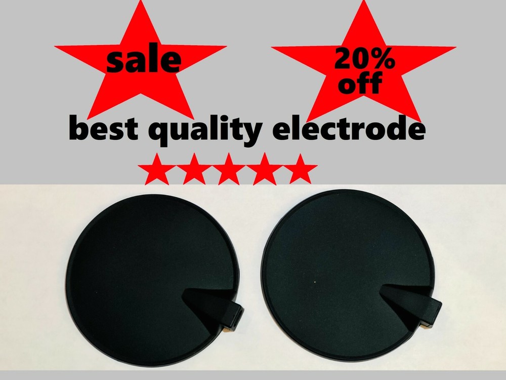 Replacement Reusable Rubber Carbon Electrode Pads, Black, 3", 2/Pack