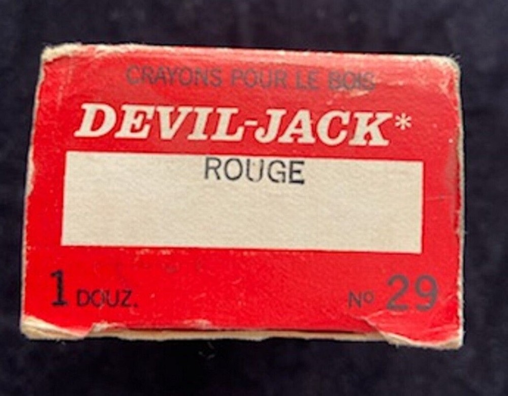 Vintage Devil-Jack #29 Red Lumber Crayons 1 Dozen
