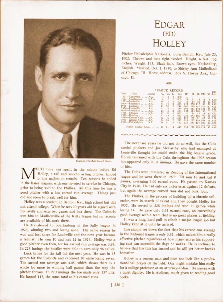 1933 Chief Hogsett & Ed Holley 1930s Vintage Baseball Photo Page 8x10