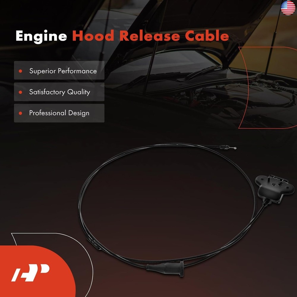 A-Premium Front Hood Latch Release Cable with Handle Compatible with Dodge
