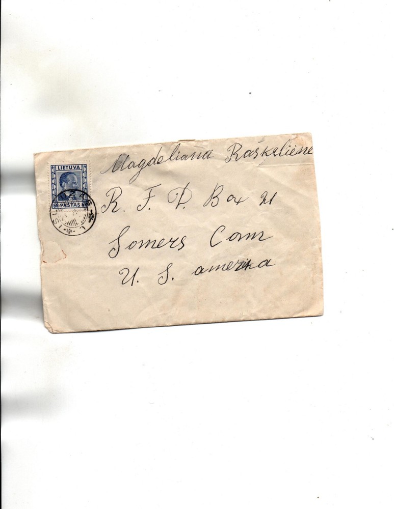 Lithuania 1938 to US -with several  Letters