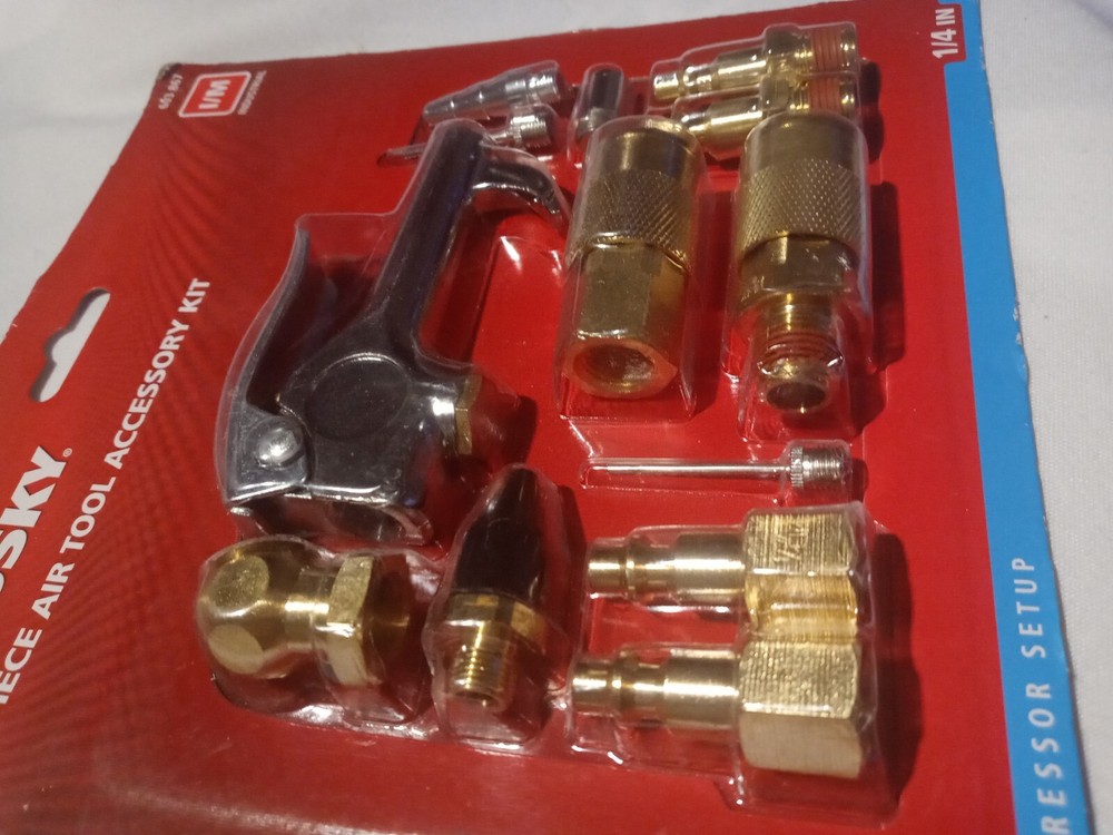 Husky 13 Piece Brass Air Compressor Accessory Kit 1/4" compressor setup