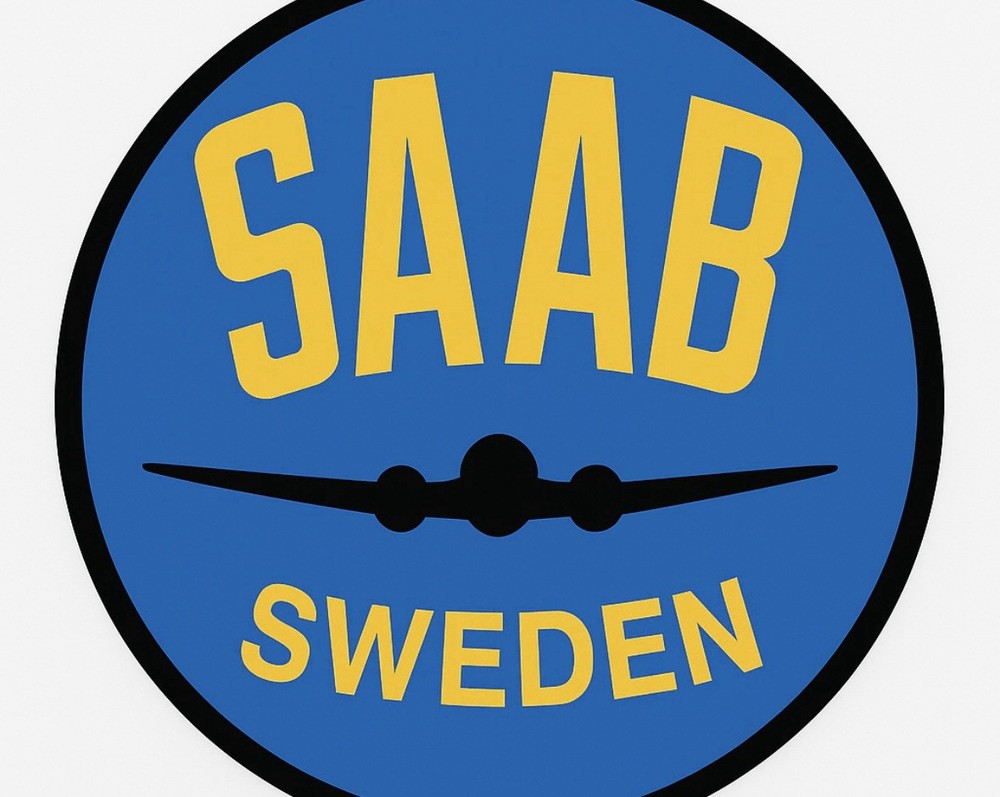 Retro Style Saab Sweden Round Garage Sign