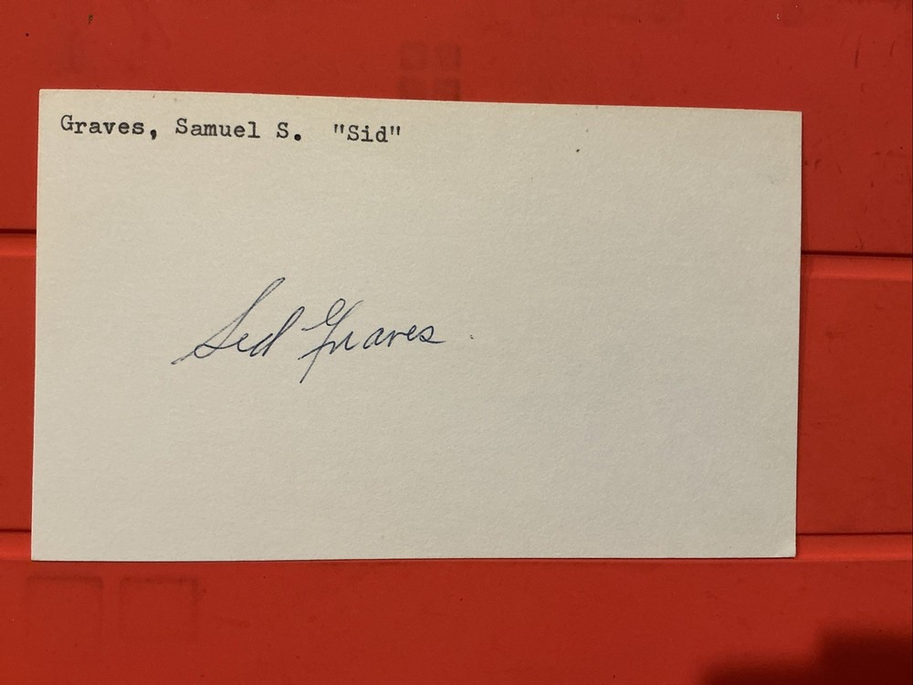 Sid Graves🔥🔥MLB Debut: 1927 Boston Braves🔥🔥Autograph🔥🔥
