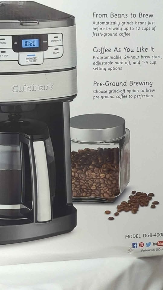 Cuisinart Automatic Grind & Brew 12-Cup Coffee Maker with Blade Grinder