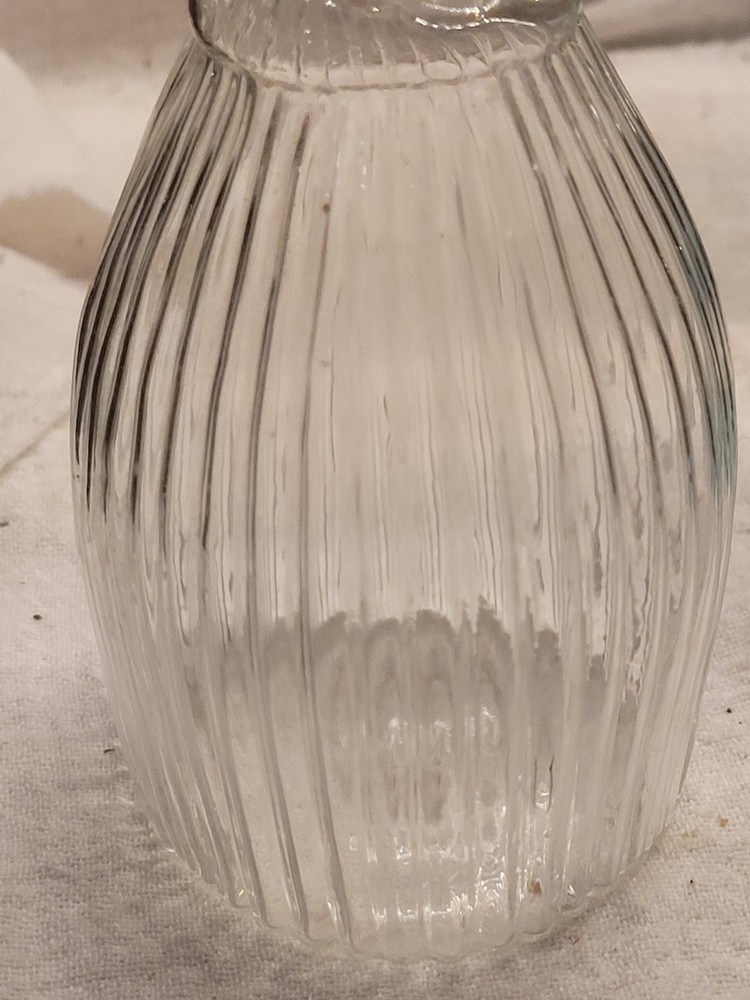 Small Rolled Lip Pontiled Ribbed Decanter Nice