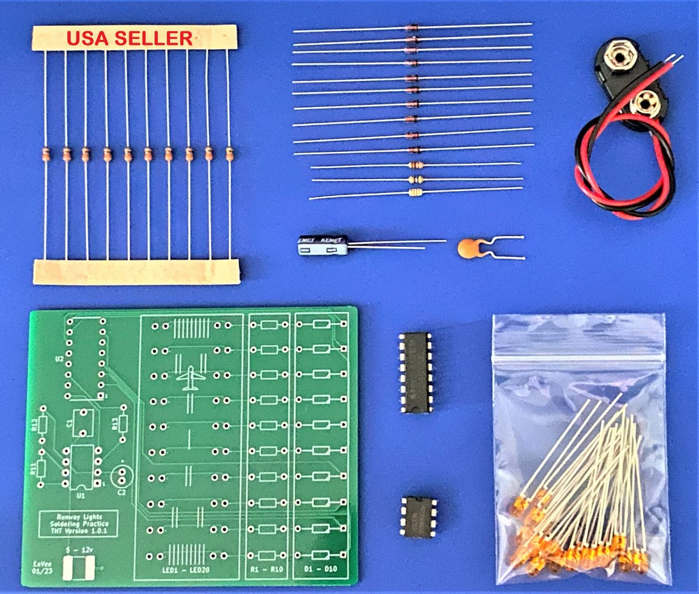 Soldering Practice Circuit Board Kit - Runway Lights