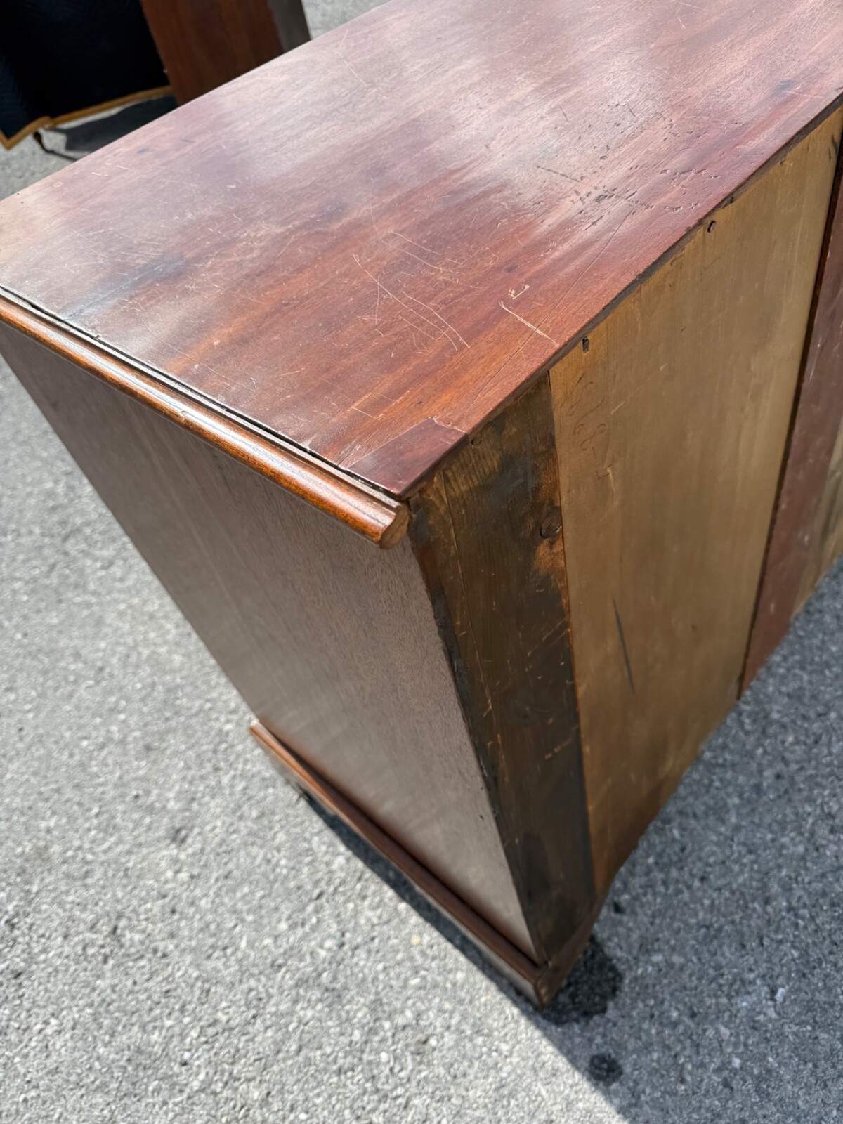 Antique walnut chippendale chest of drawers dresser bracket feet 1780 country