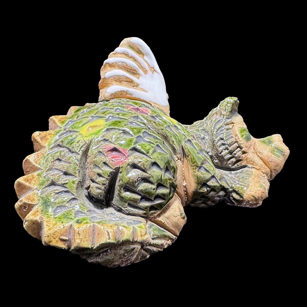 Small Sleeping Dragon Statue Hand Made Signed M. B. C.