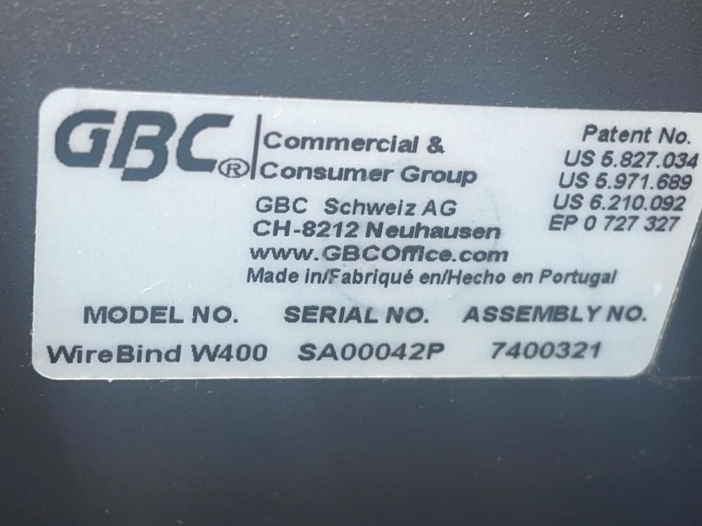 GBC Wirebind W400 Book Binding Machine (DR)