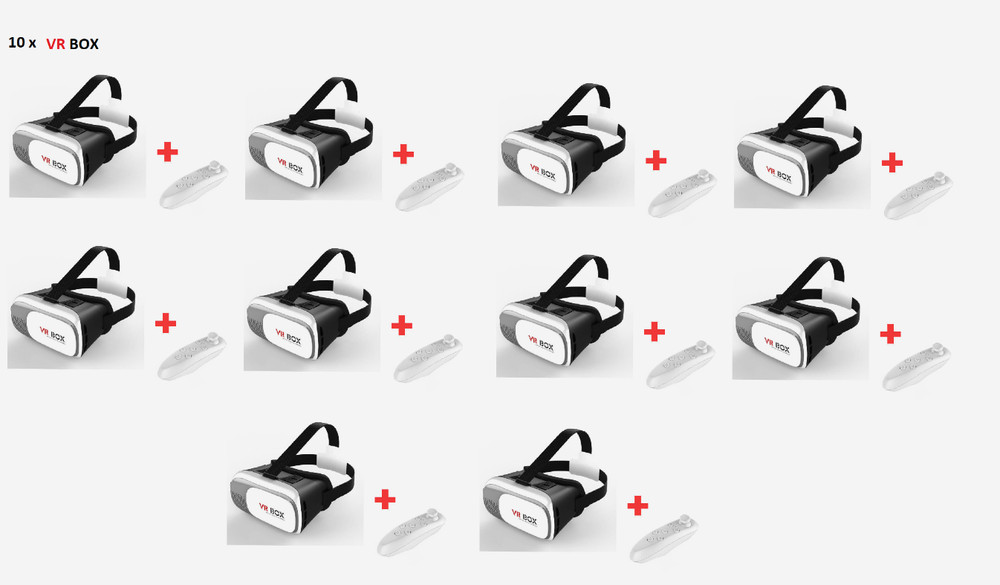 10 VR BOX 2nd Generation Virtual Reality 3D Glasses w/ Bluetooth Control lot
