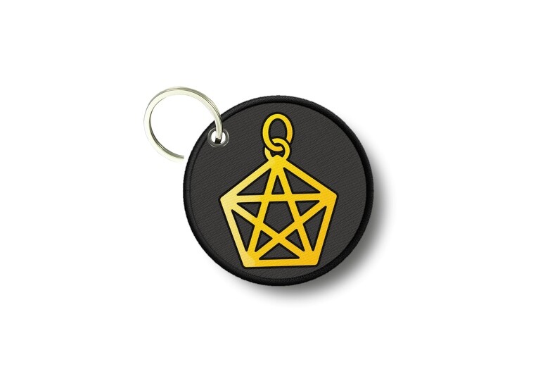 Keychain Round Printed Double-Sided Star David