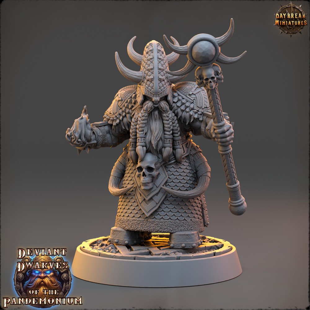 Deviant Dwarf Warlock Kromund | DayBreak Miniatures | Compatible with D&D/AOS