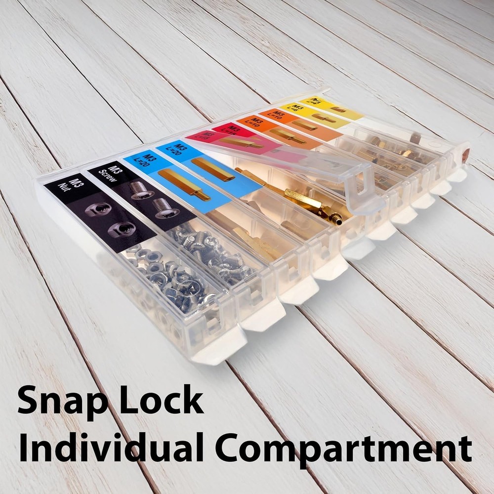 Complete M3 Standoff Assortment: 208-Piece Brass Hex Spacers for Electronics