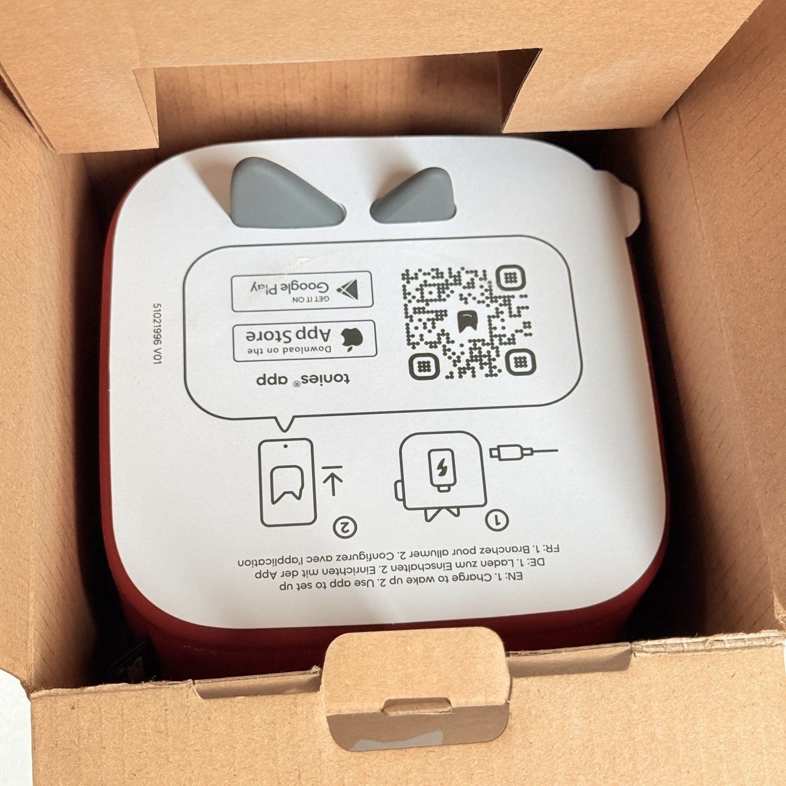 Tonies Toniebox 2 Red Bundle with Farm Animal Tonies Pig, Cow, Horse Open Box