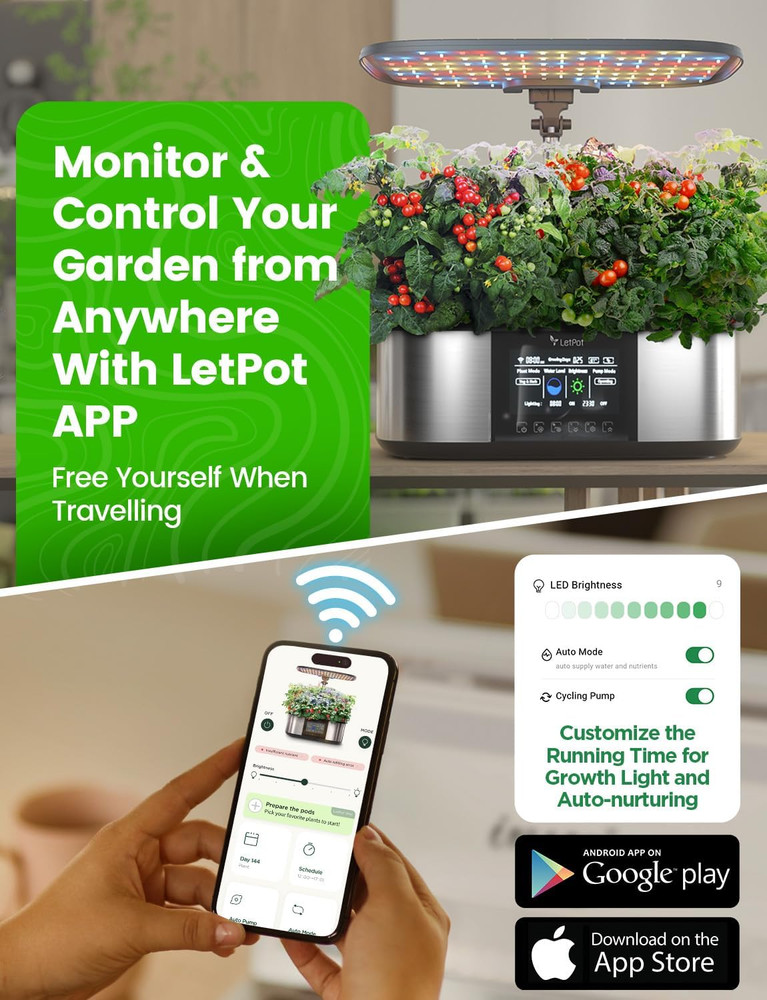 Lph-Max Hydroponics Growing System Kit, 21 Pods APP & Wifi Automatic Controlled
